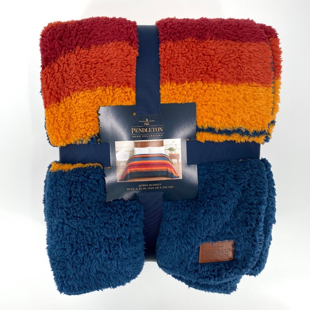 Pendleton Sherpa Fleece Queen Blanket Grand Canyon - Picture 2 of 8